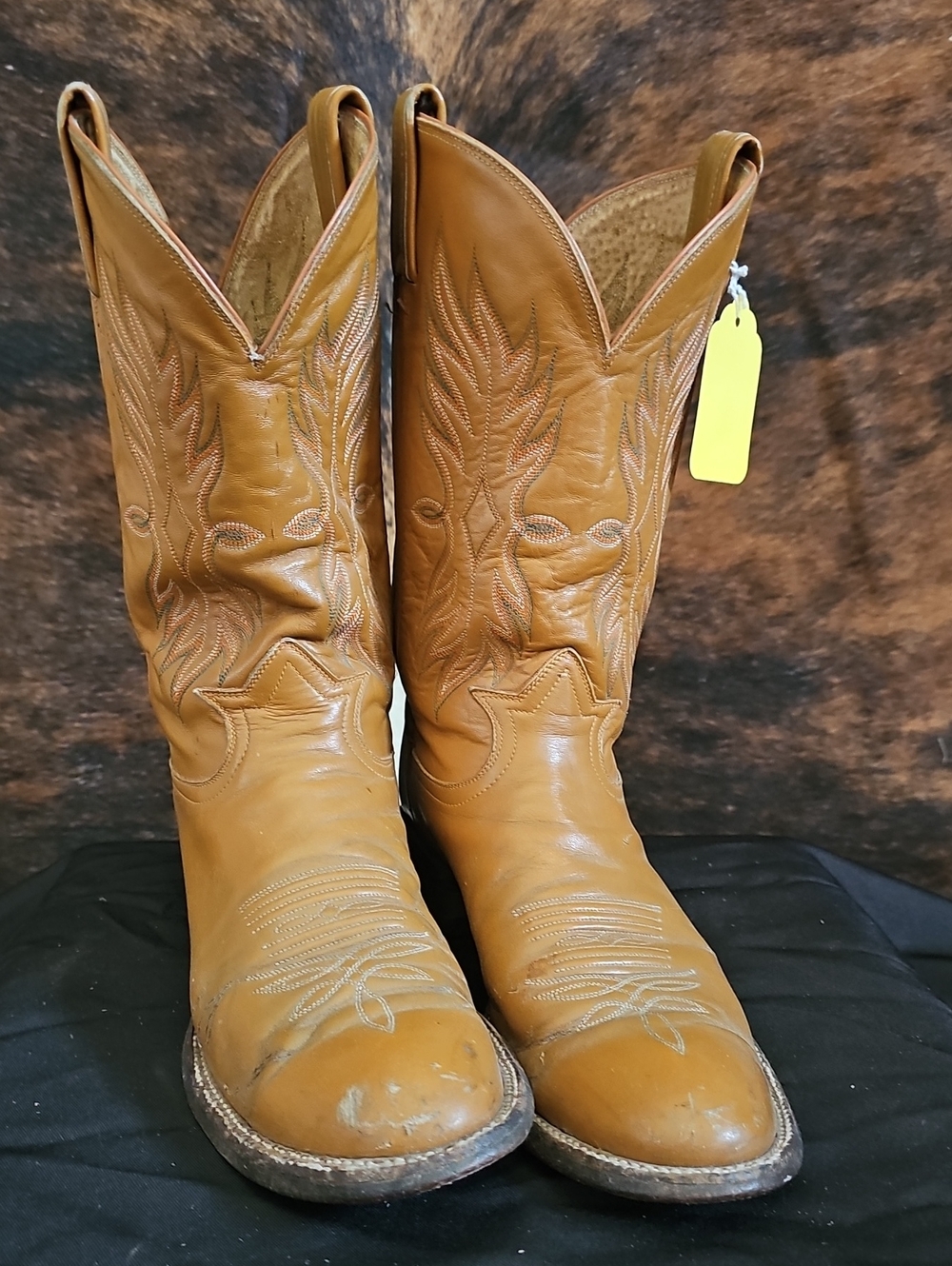 Tony Lama Tan Leather Cowboy Boots